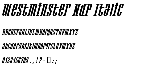 Westminster NDP Italic font